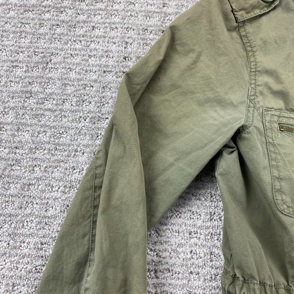 Billabong Shirt Women Small S Green Khaki Buttons Full Zip Light Jacket Cargo - Picture 11 of 15